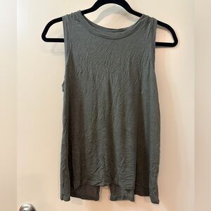 Halogen Sleeveless Dark Green Tank Top